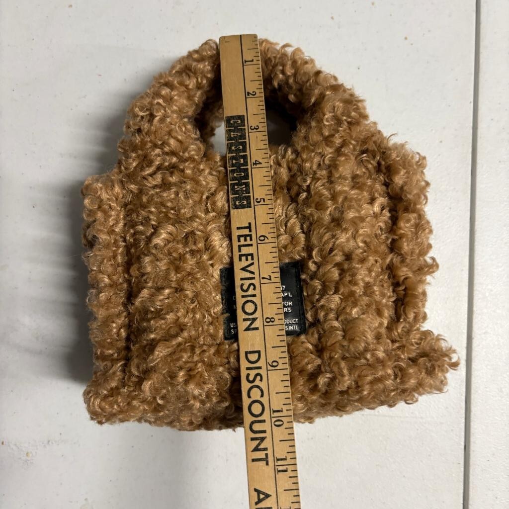 BDG Urban Outfitters Sherpa Mini Tote Bag Brown Fleece Teddy Bear Top Handle