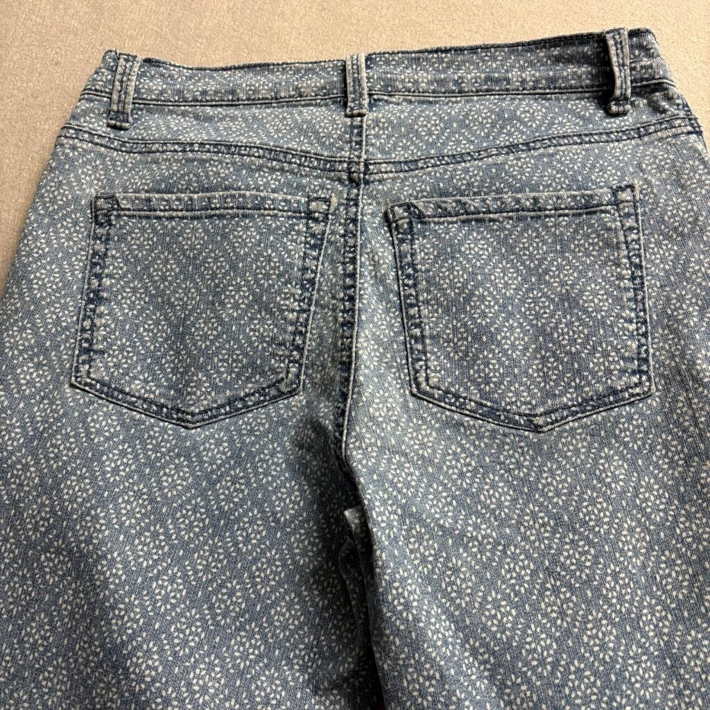 Gloria Vanderbilt Amanda Jeans Womens 4P Blue Patterned Stretch Denim Petite