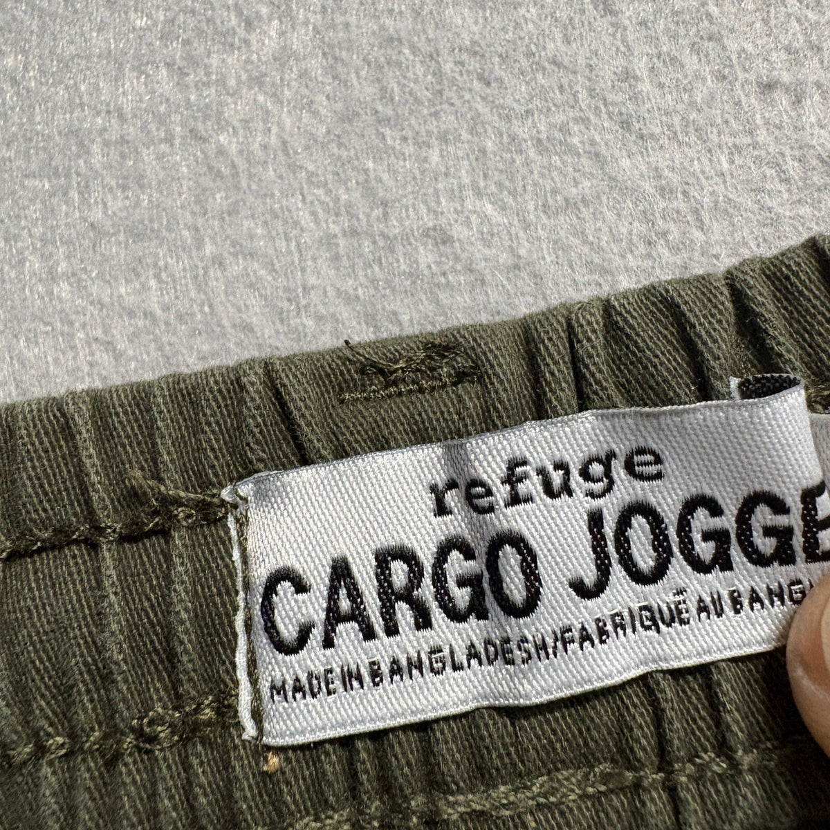 Refuge Womens Cargo Jogger Pants XS Green Elastic Waist Drawstring Pockets