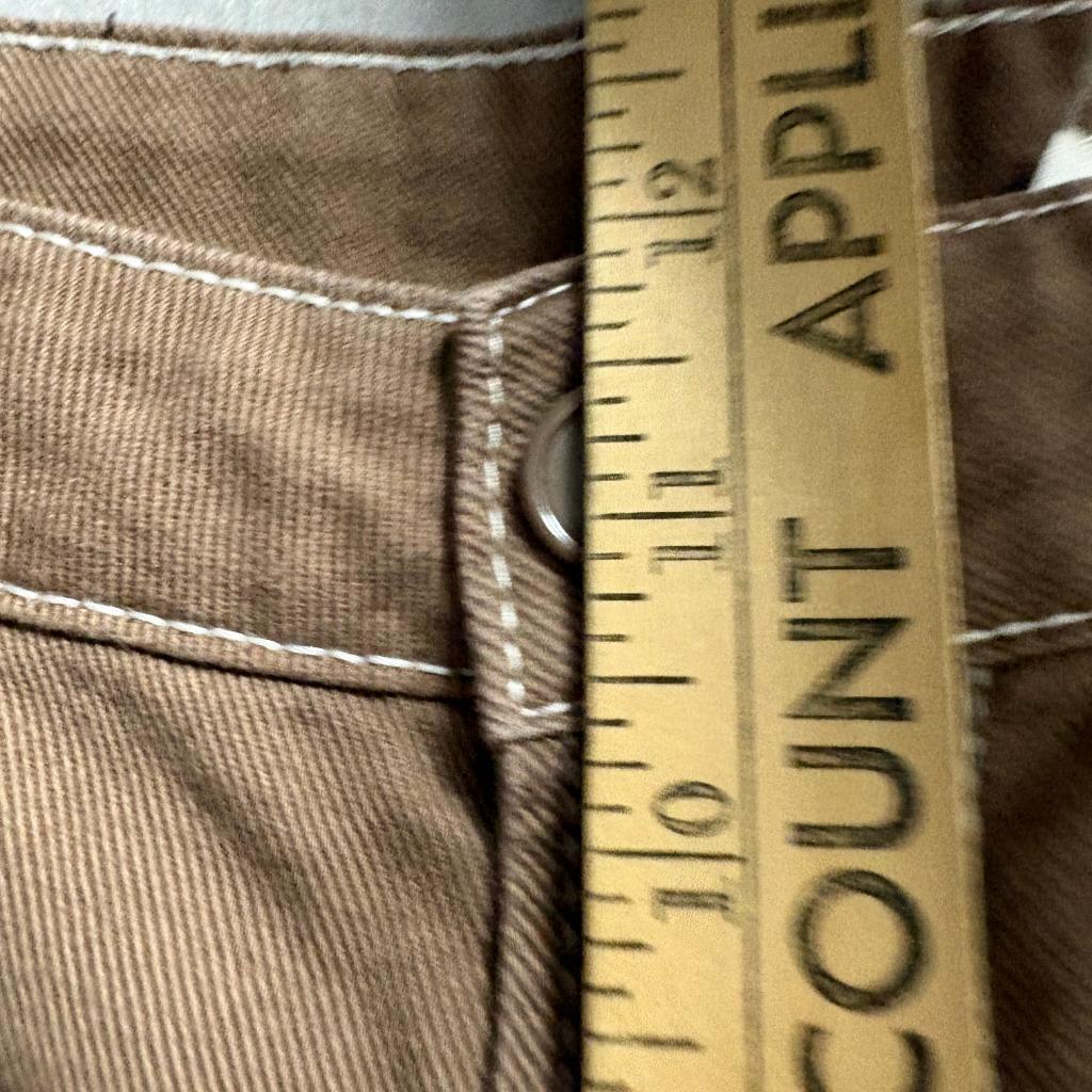 H&M Divided Women's Brown Cargo Pants Size 4 Contrast Stitch Wide Leg Utility