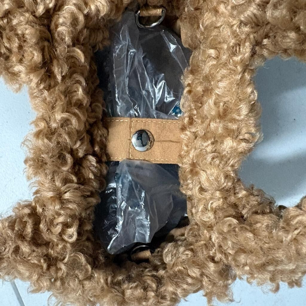 BDG Urban Outfitters Sherpa Mini Tote Bag Brown Fleece Teddy Bear Top Handle