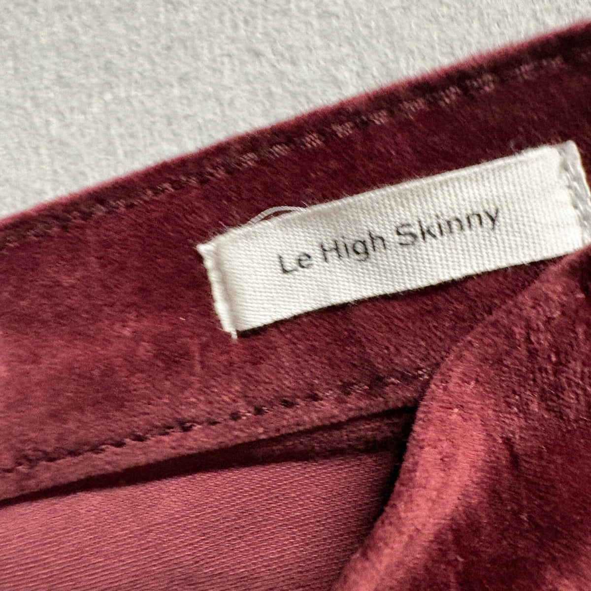 Frame Denim Le High Skinny Velvet Pants Womens 23 Burgundy Pinot Red Corduroy