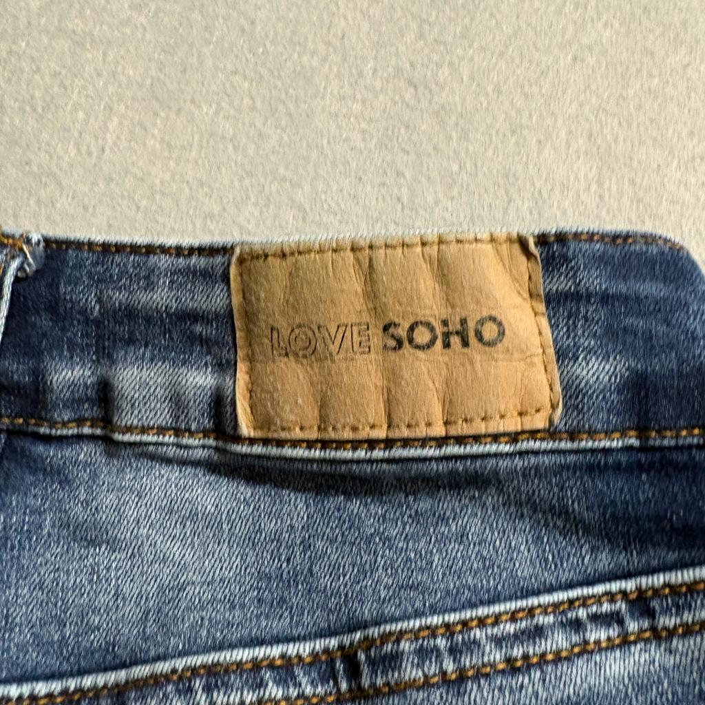 Love Soho Denim Flare Jeans Womens Size 00 Blue Stretch Low Rise Bell Bottom