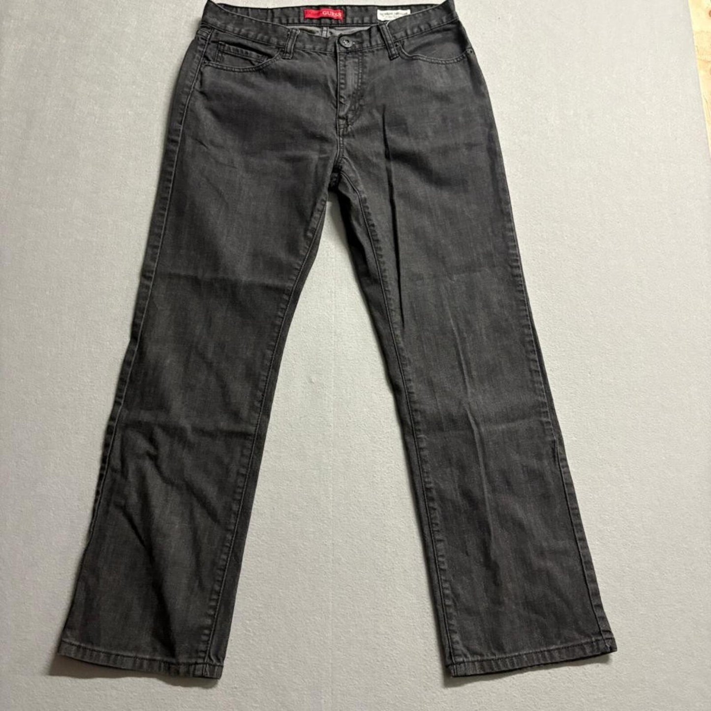 Guess Jeans Mens 32x28 Gray Regular Straight Crescent Fit Denim Pants 32x29