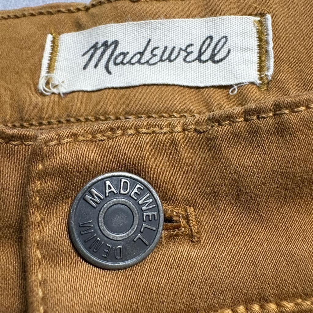 Madewell 9 High Rise Skinny Jeans Womens 32 Brown Mustard Cotton Blend Stretch