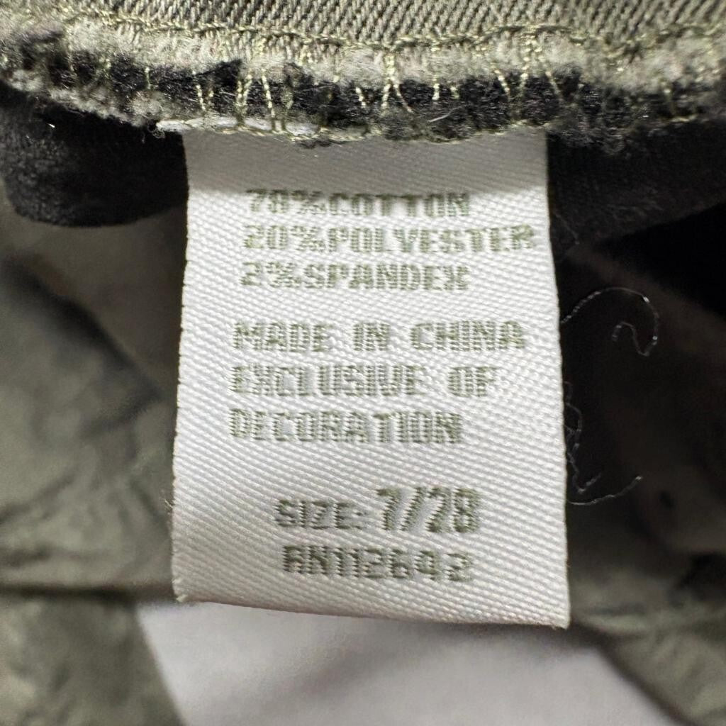 Telepatia Womens Cargo Jogger Pants Size 7/28 Olive Green Utility Elastic Waist