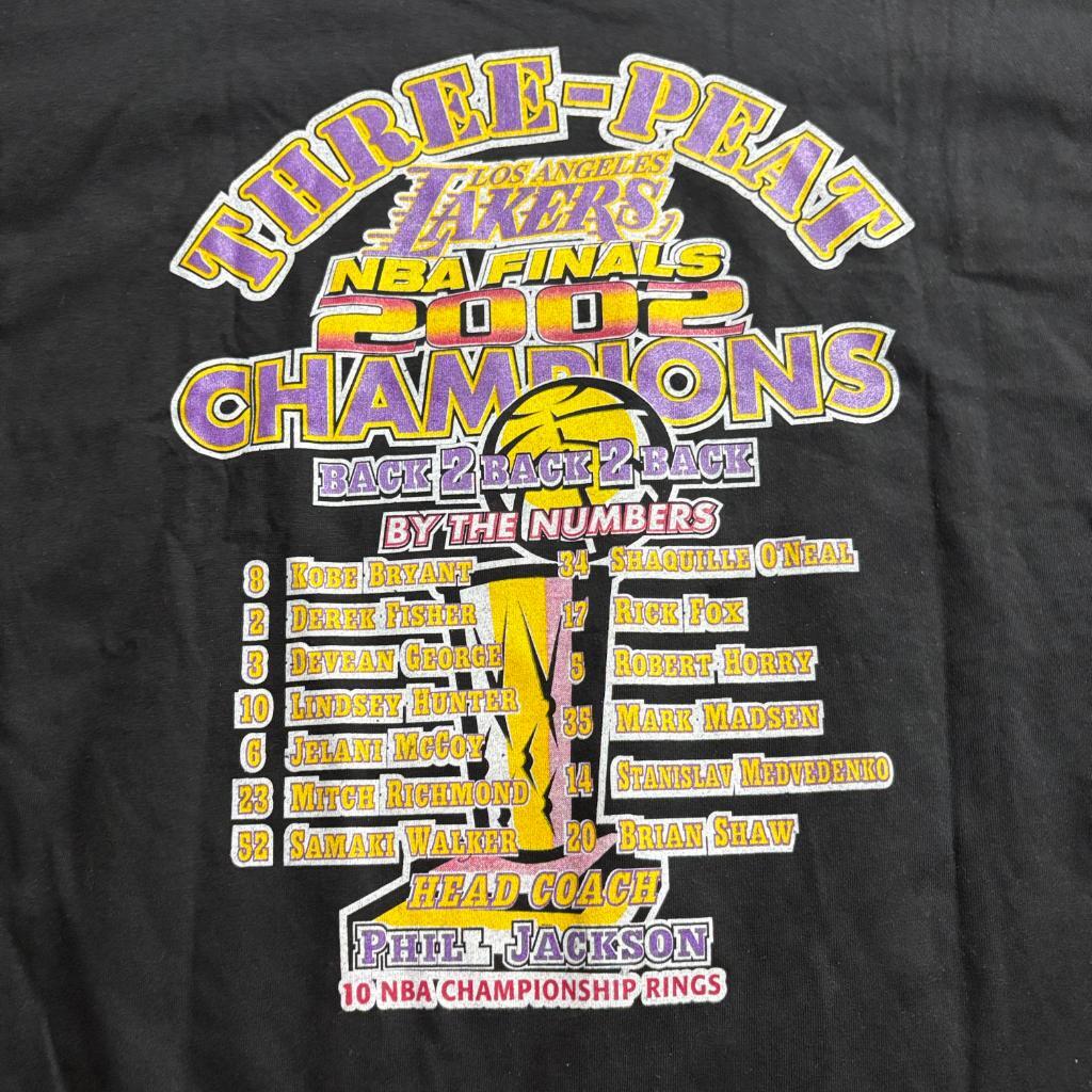 Vintage Los Angeles Lakers 2002 Three-Peat Champions Shirt XL Kobe Shaq TND