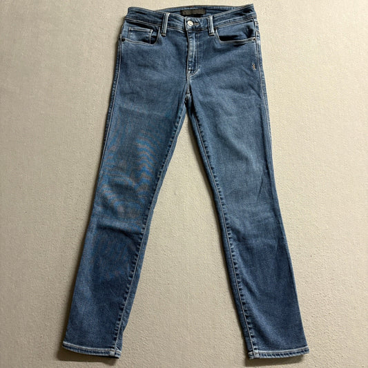 Genetic Denim Loren Slim Straight Jeans Womens Size 27 Medium Wash Stretch Blue