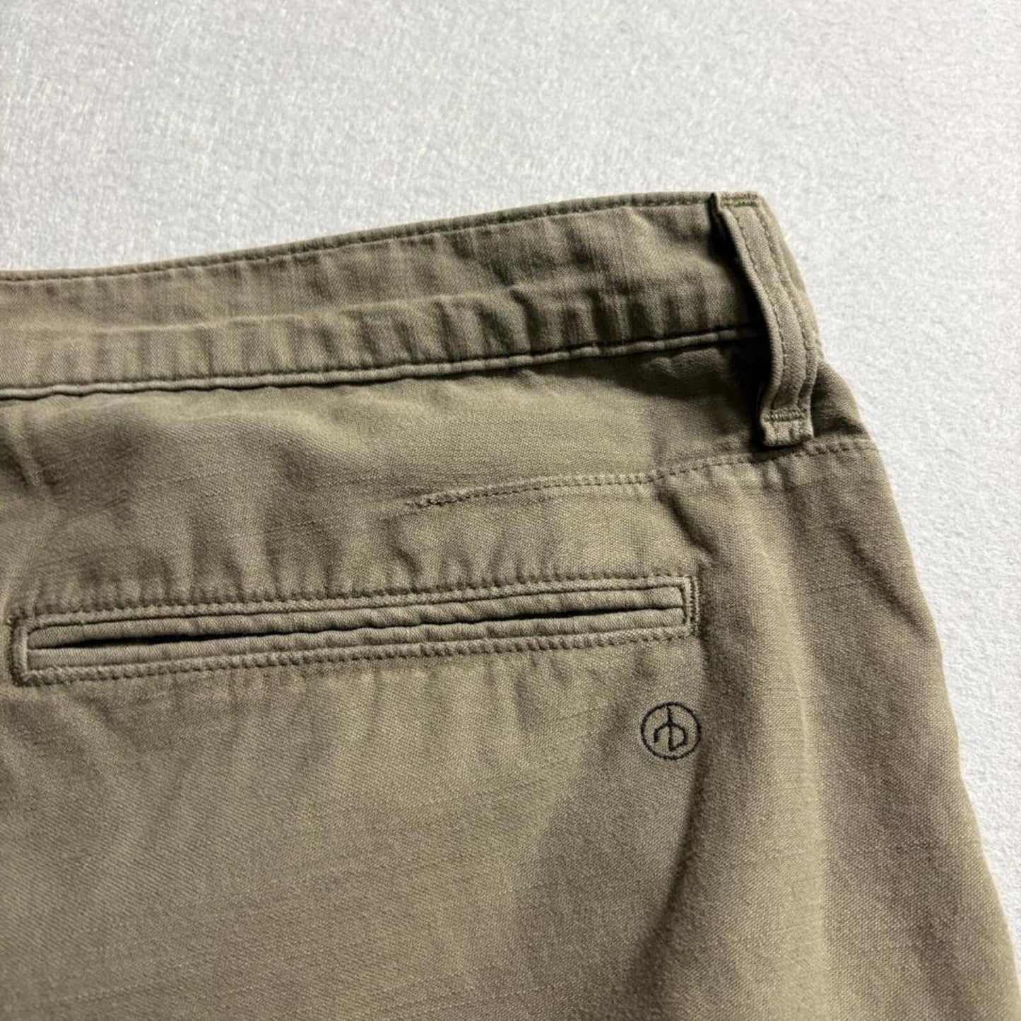 Rag & Bone New York Mens Chino Shorts Size 36 Army Green Cotton Flat Front