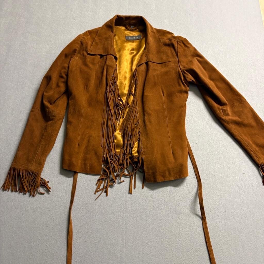 Leather Sound Suede Fringe Jacket Womens 40 Brown Western Boho Festival Coat