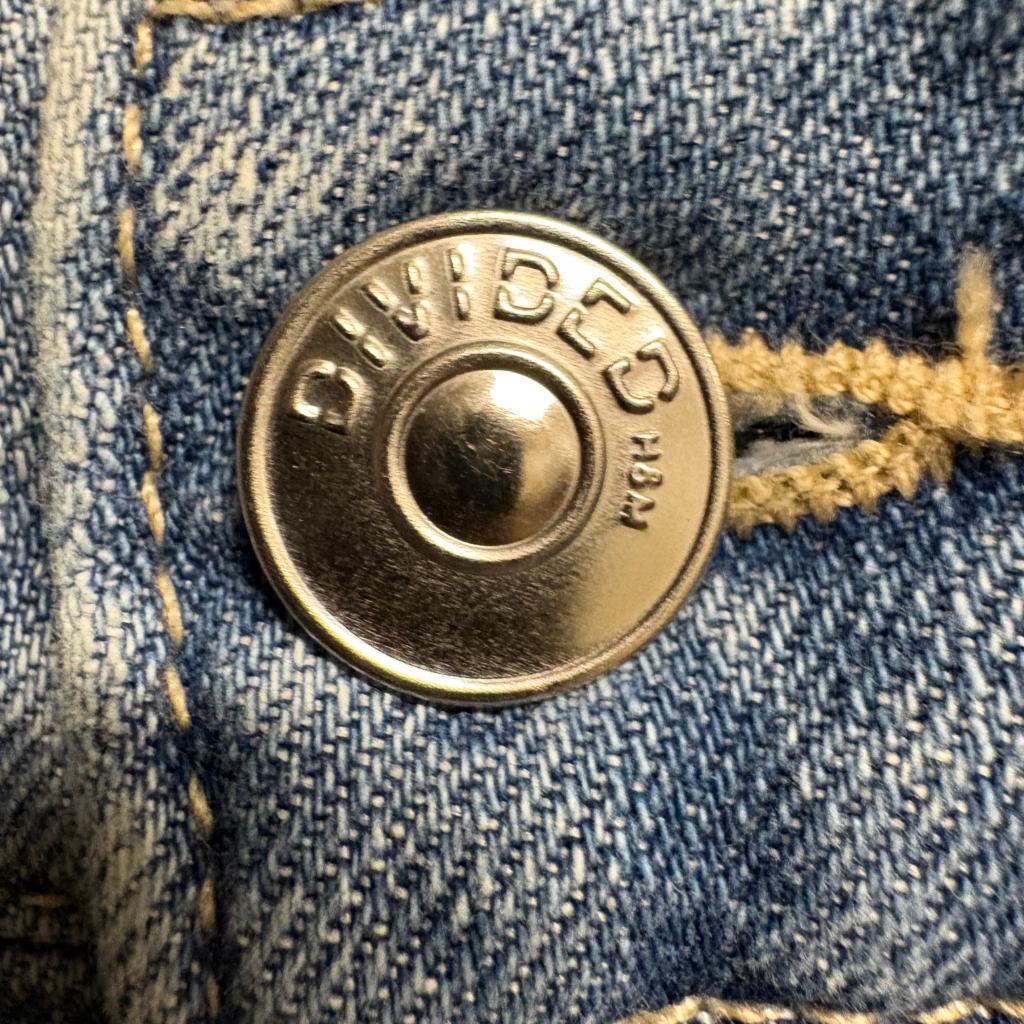 H&M Divided Women Blue Cargo Jeans Size 6 Elastic Waist Wide Leg Denim Pants
