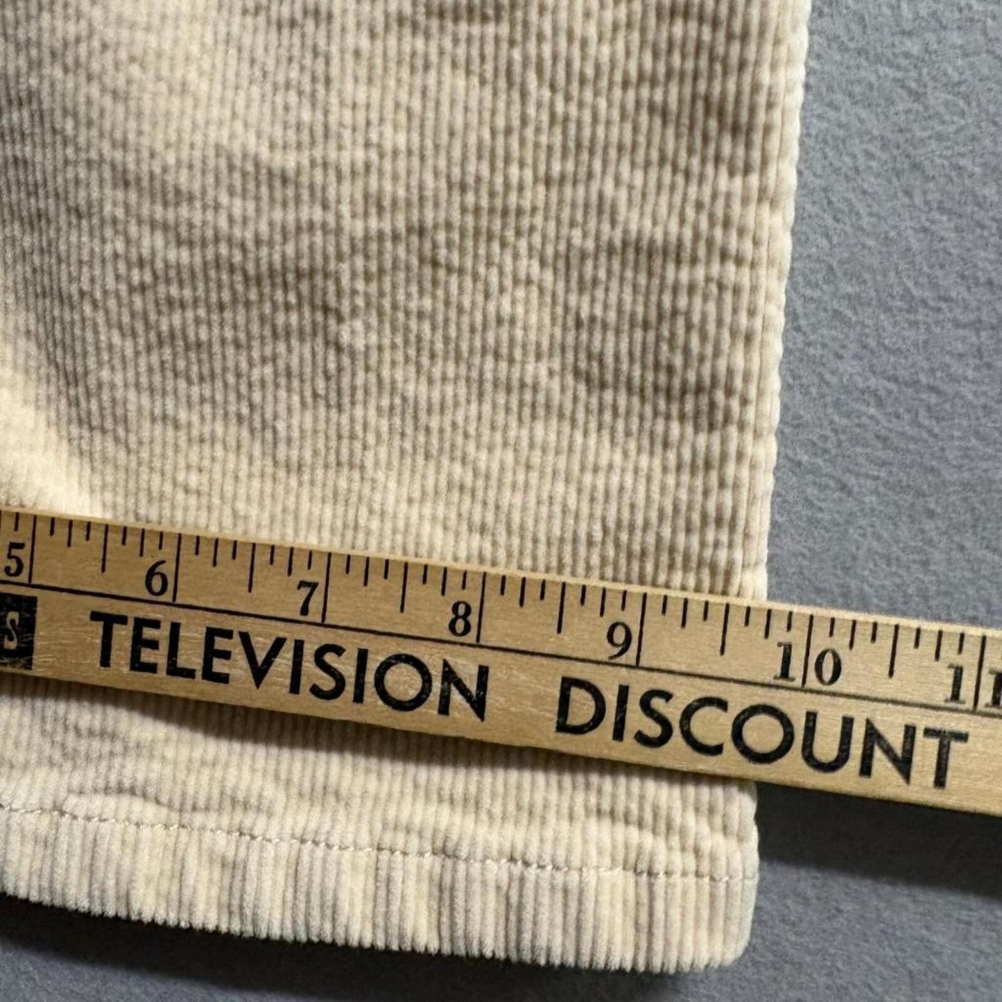 H&M Divided Corduroy Pants Womens Size 4 Beige Wide Leg High Rise Stretch