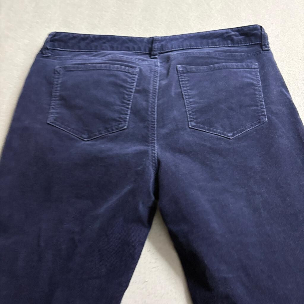 Joe Fresh Corduroy Pants Womens 10 Navy Blue Classic Slim Stretch Cord Pants