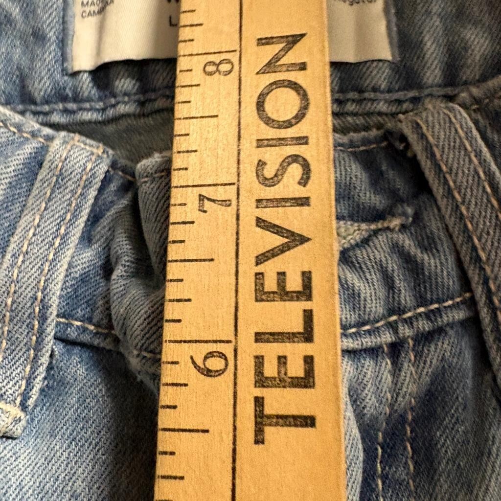 Hollister Low Rise Baggy Jeans Womens 00R W24 Distressed Light Wash Denim