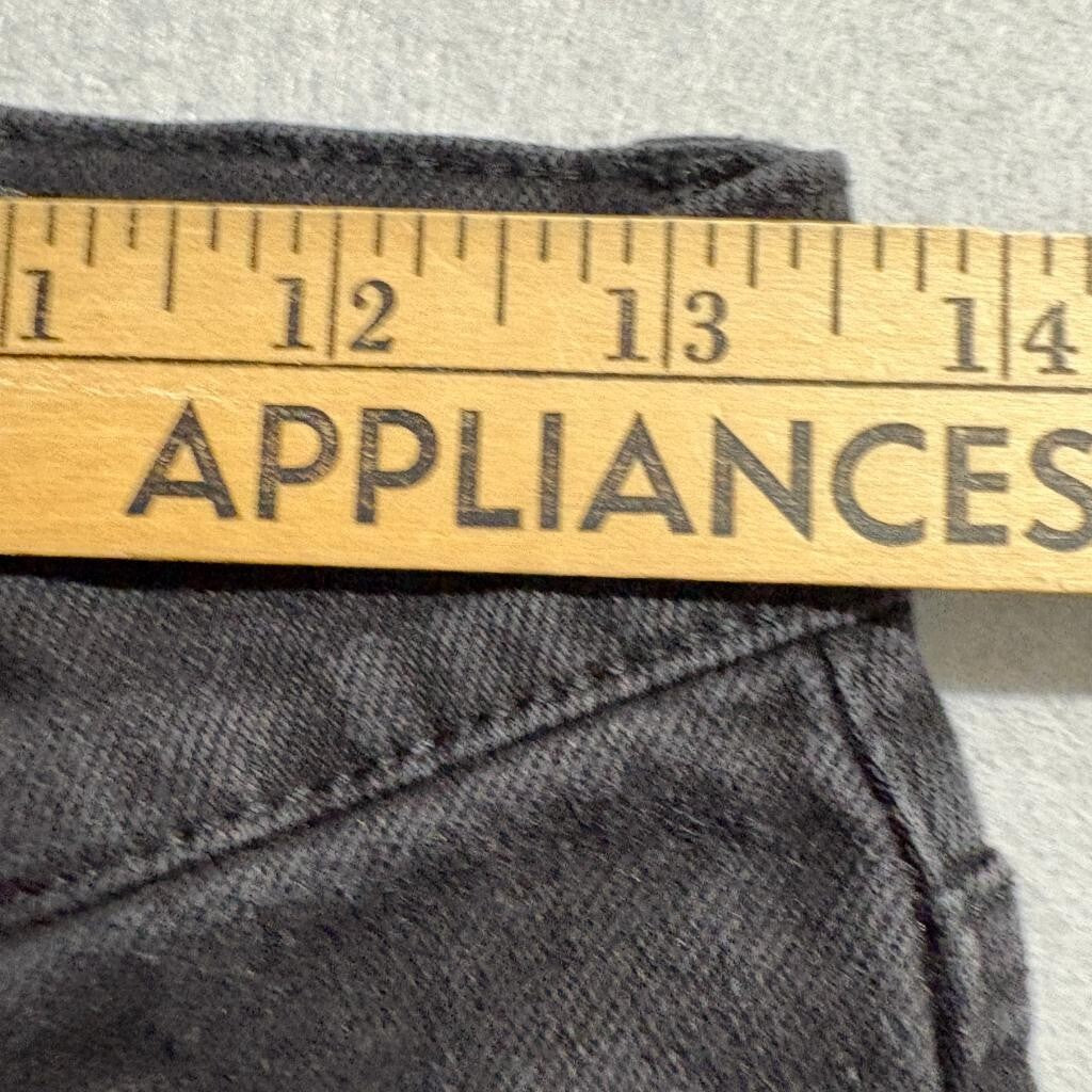 Girl-ish High Rise Flare Jeans Womens Size 9/29 Black Distressed Raw Hem Stretch