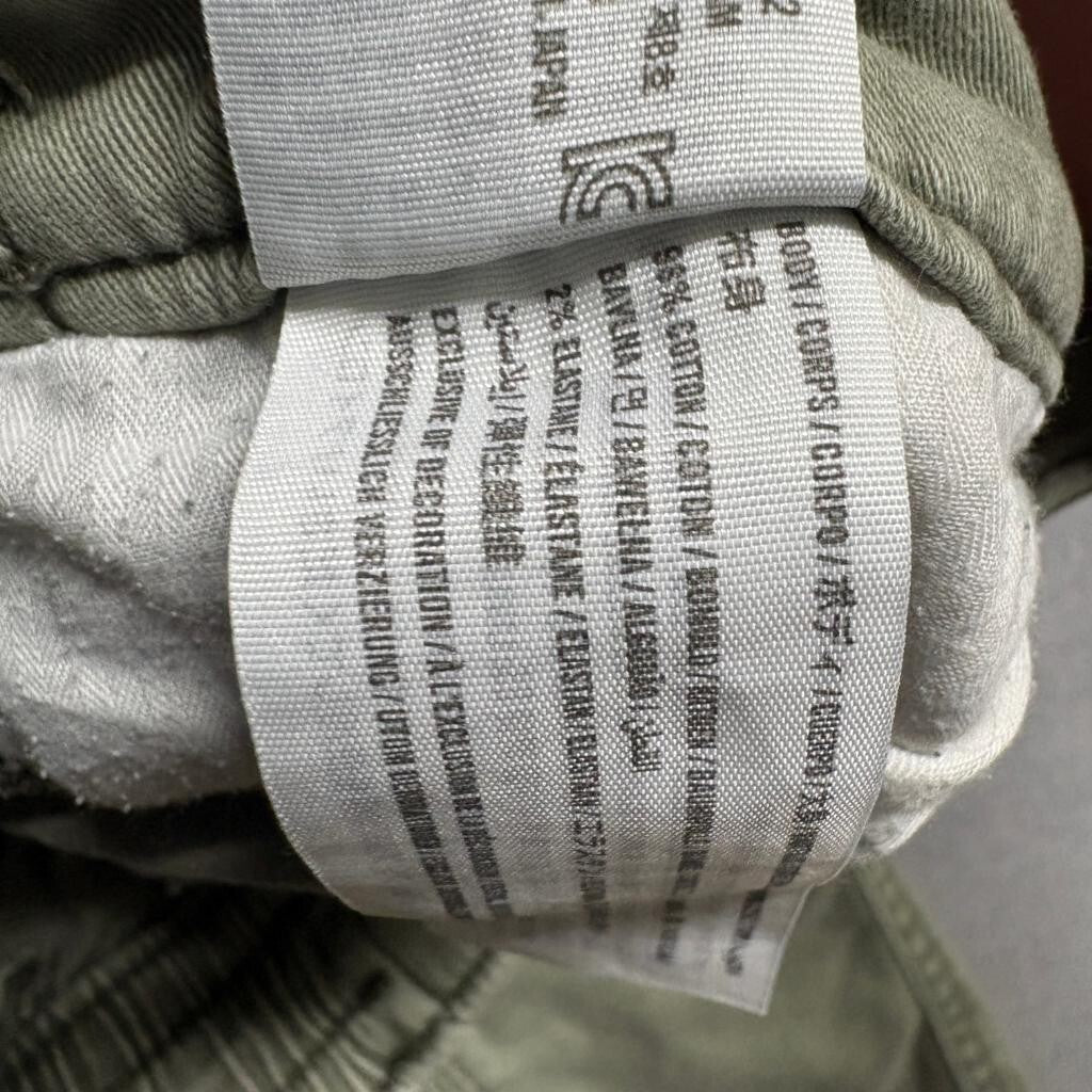 Hollister Low Rise Utility Cargo Pants Womens 23R Green Cotton Blend Wide Leg
