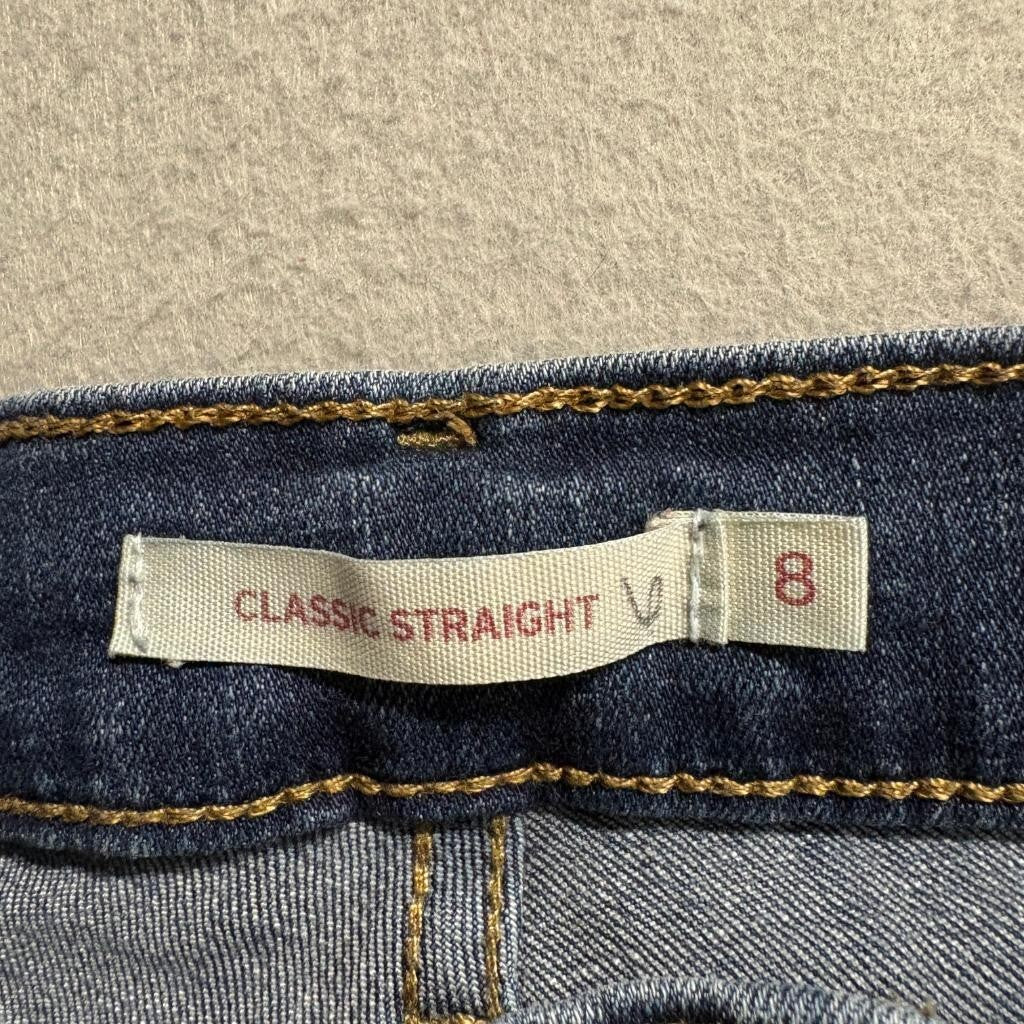 Levi's Classic Straight Jeans Womens Size 8S W29 L28 Medium Wash Stretch Denim