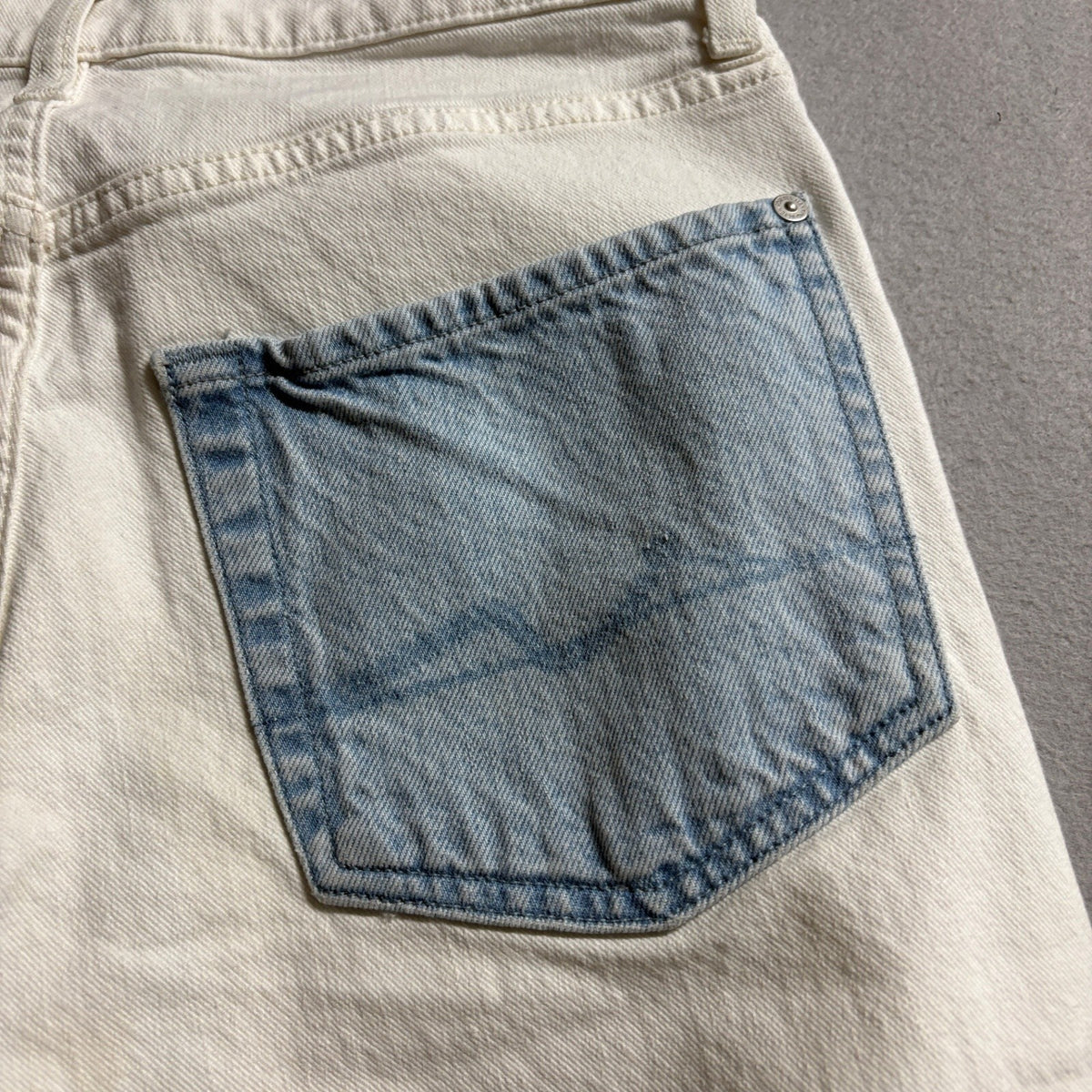 7 For All Mankind Mens Jeans 28 Off White Distressed Ripped Denim Straight Leg