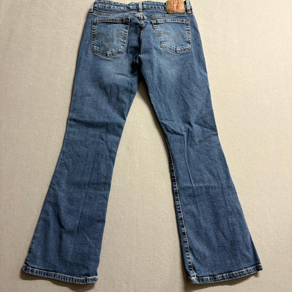 Levis 518 Superlow Bootcut Jeans Womens 7 JR S Blue Denim Stretch Low Rise