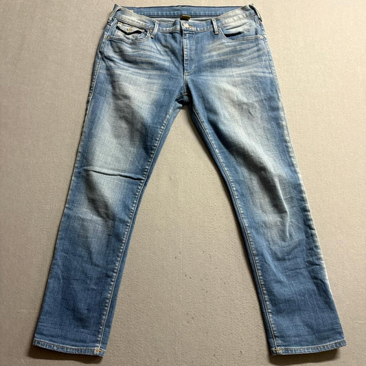 True Religion Audrey Slim Boyfriend Jeans Womens Size 30 Blue Denim Stretch USA