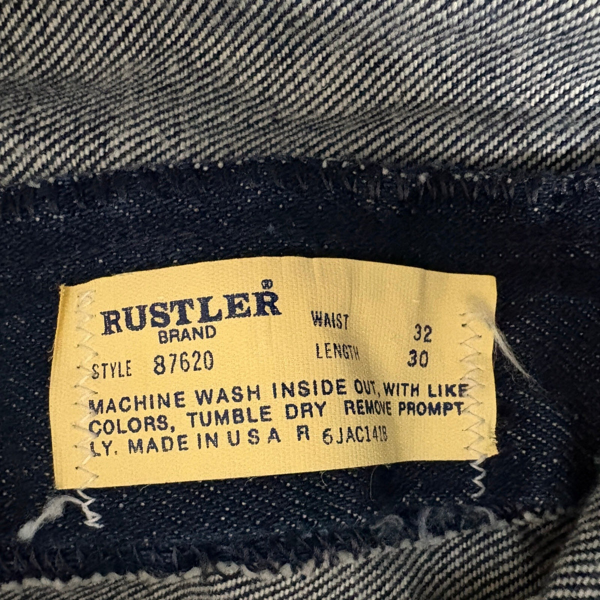 Vintage Rustler Denim Jeans Womens 32x30 Made in USA Dark Wash Straight Leg