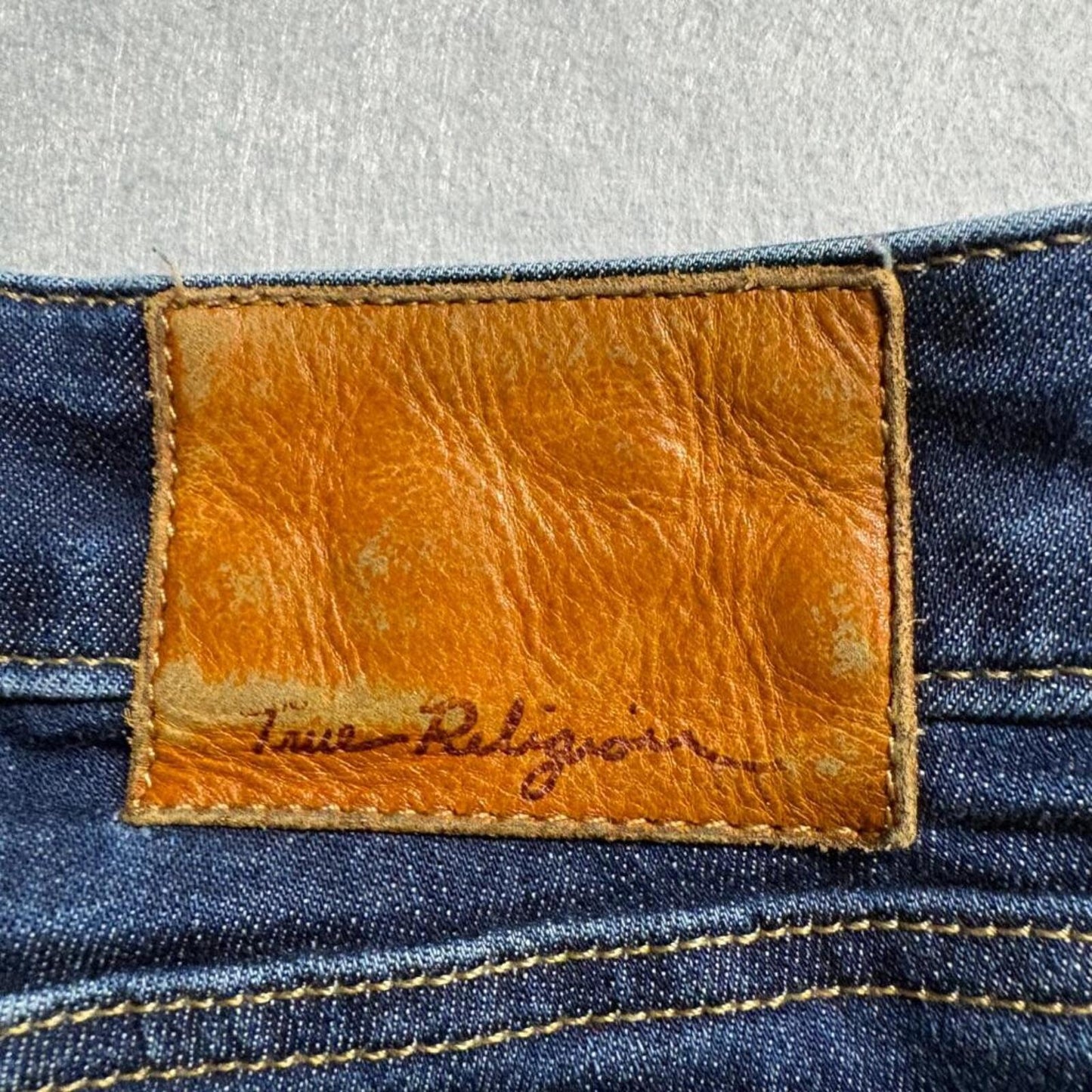 True Religion Tony Bootcut Jeans Womens 29 Blue Denim Made in USA Stretch