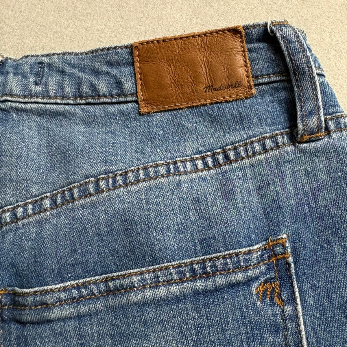 Madewell The High-Rise Slim Boyjean Jeans Womens 27 Blue Distressed Raw Hem