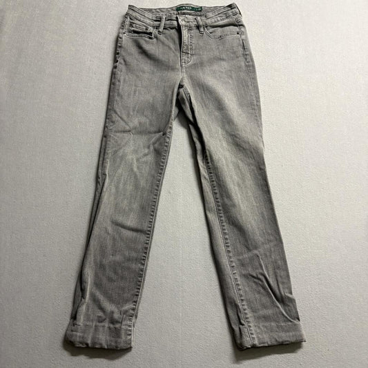 Lauren Ralph Lauren Gray Stretch Jeans Womens Size 2 Straight Leg Denim Pants
