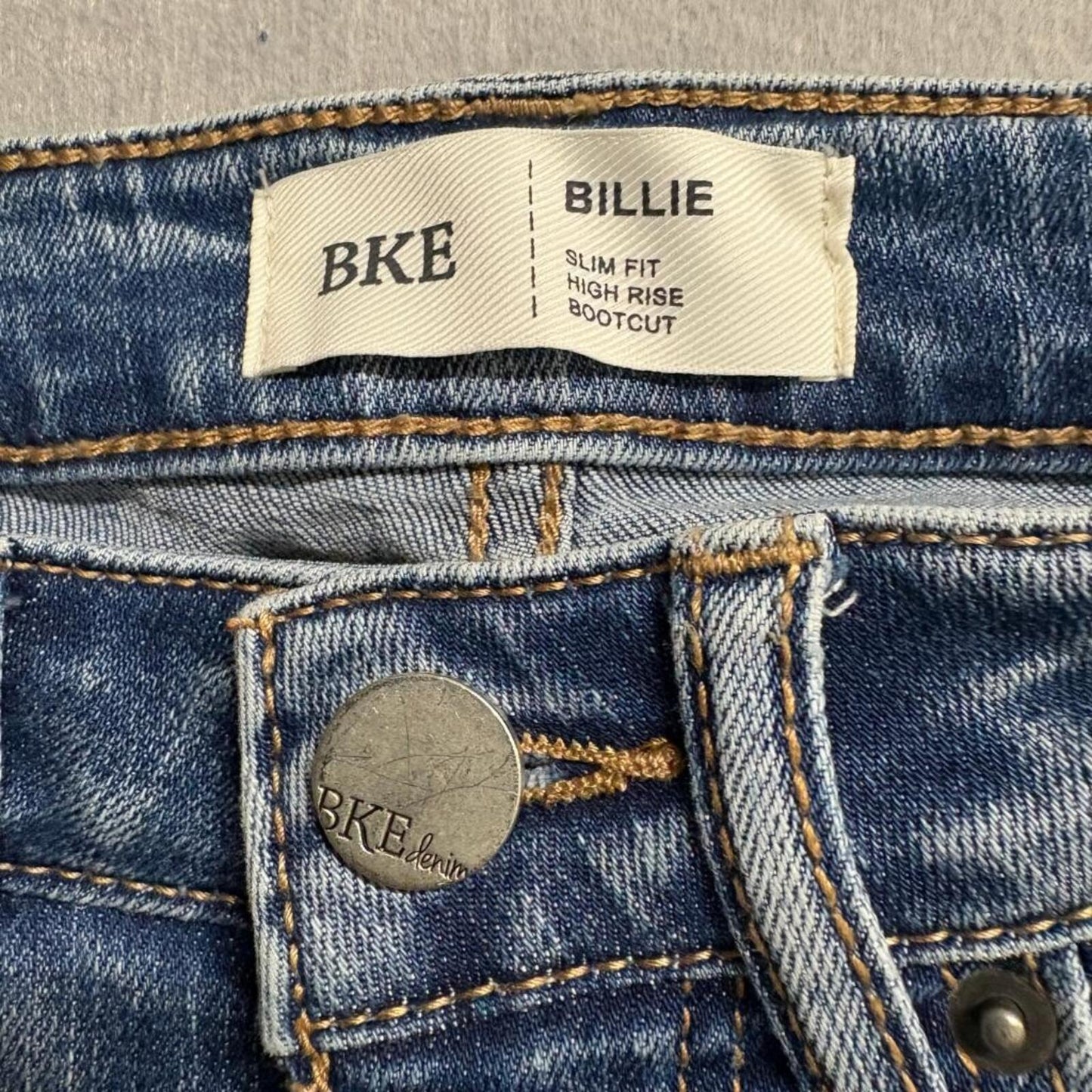 BKE Billie Slim Fit High Rise Bootcut Jeans Womens 25 x 35.5 Medium Wash Stretch