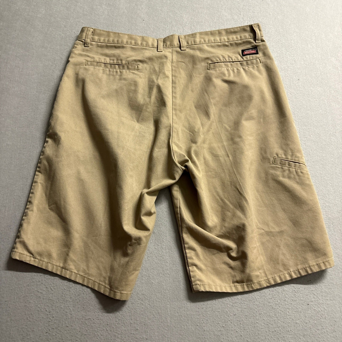 Dickies Mens Work Shorts Size 36 Khaki Tan Flat Front Casual Chino GR630DS