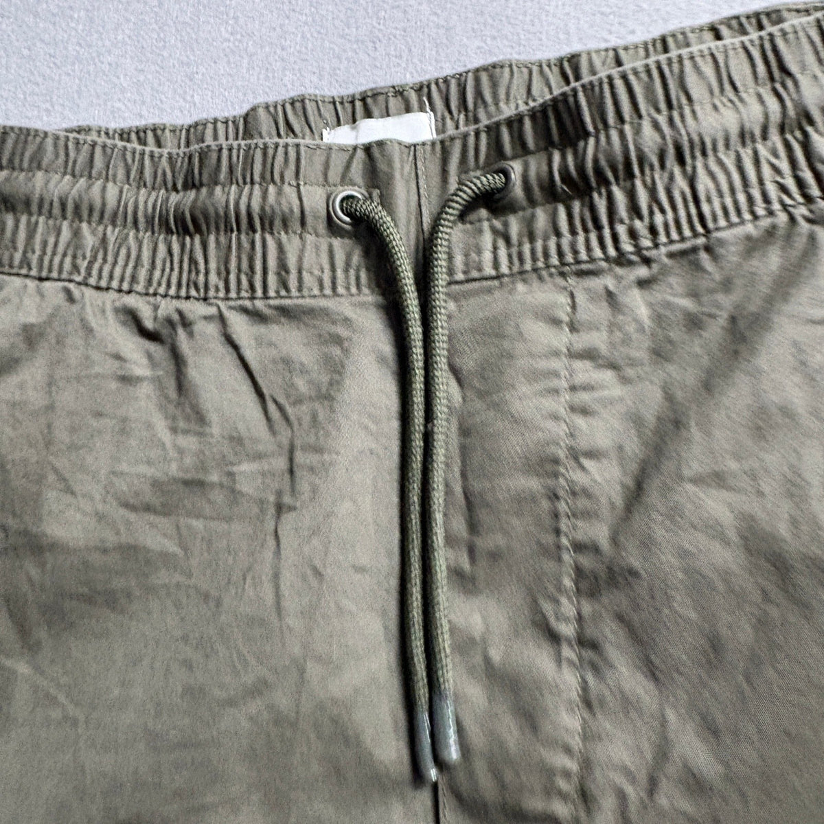H&M Mens Cargo Jogger Pants Medium Green Cotton Blend Elastic Waist Drawstring