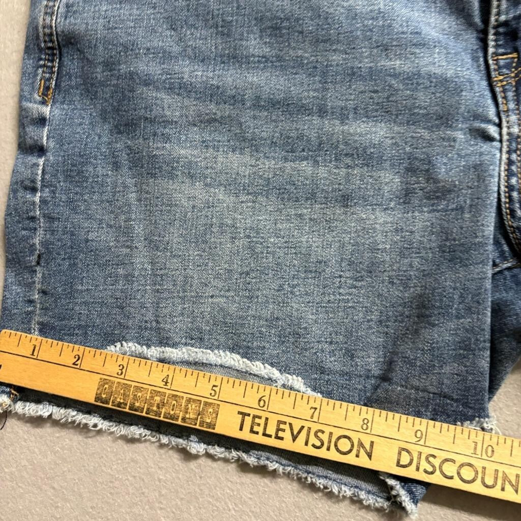 Seven7 Womens Denim Shorts Size 14 Blue Raw Hem Frayed Stretch Jean Shorts