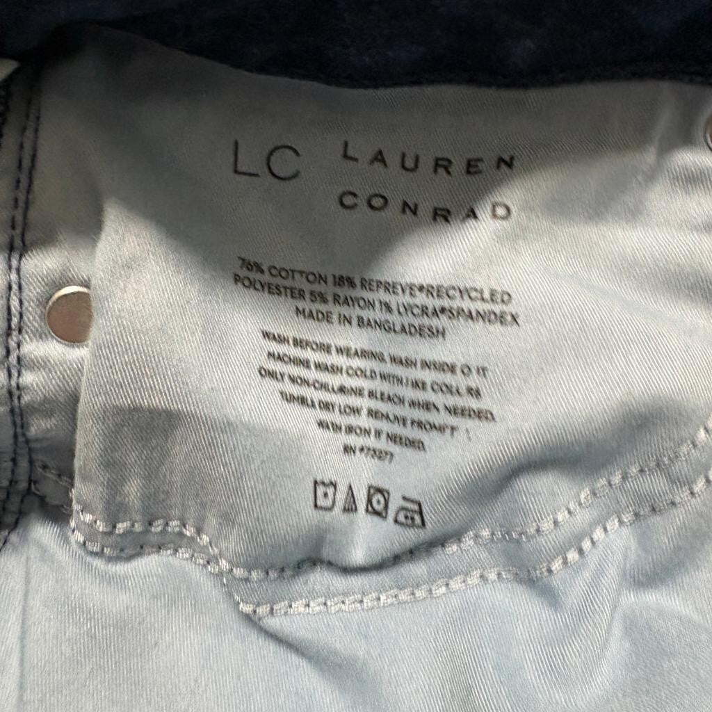 LC Lauren Conrad Flare Jeans Womens Size 12 Blue Denim Stretch High Rise