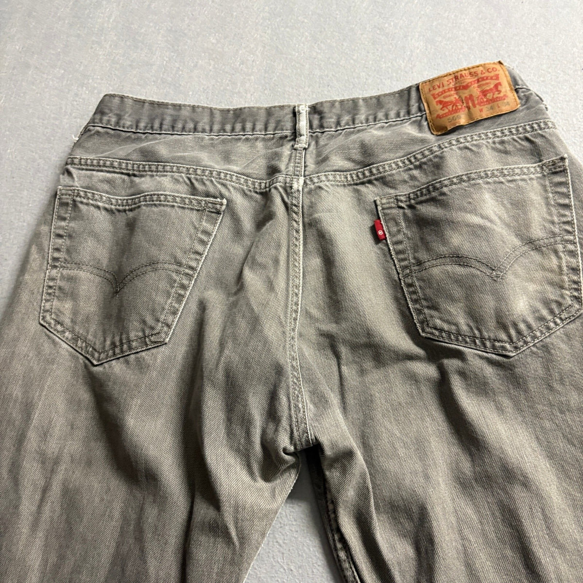 Levi's 569 Loose Straight Jeans Mens 34x34 Gray Denim Pants Actual 34x30.5