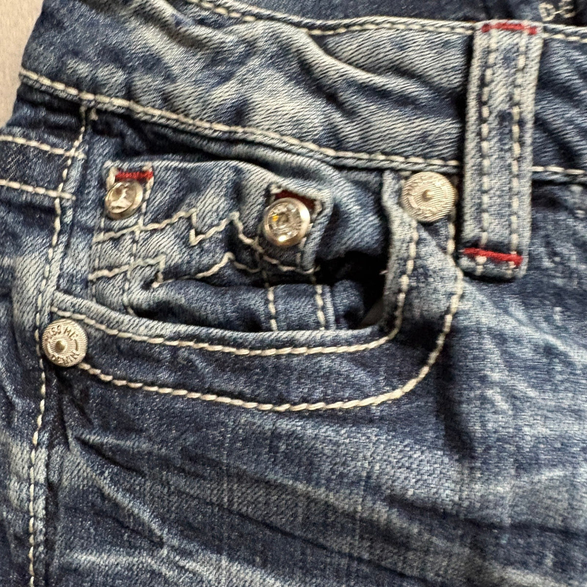 Miss Me Bootcut Jeans Womens 27 Blue Denim Embellished Stars Rhinestones JD1067B