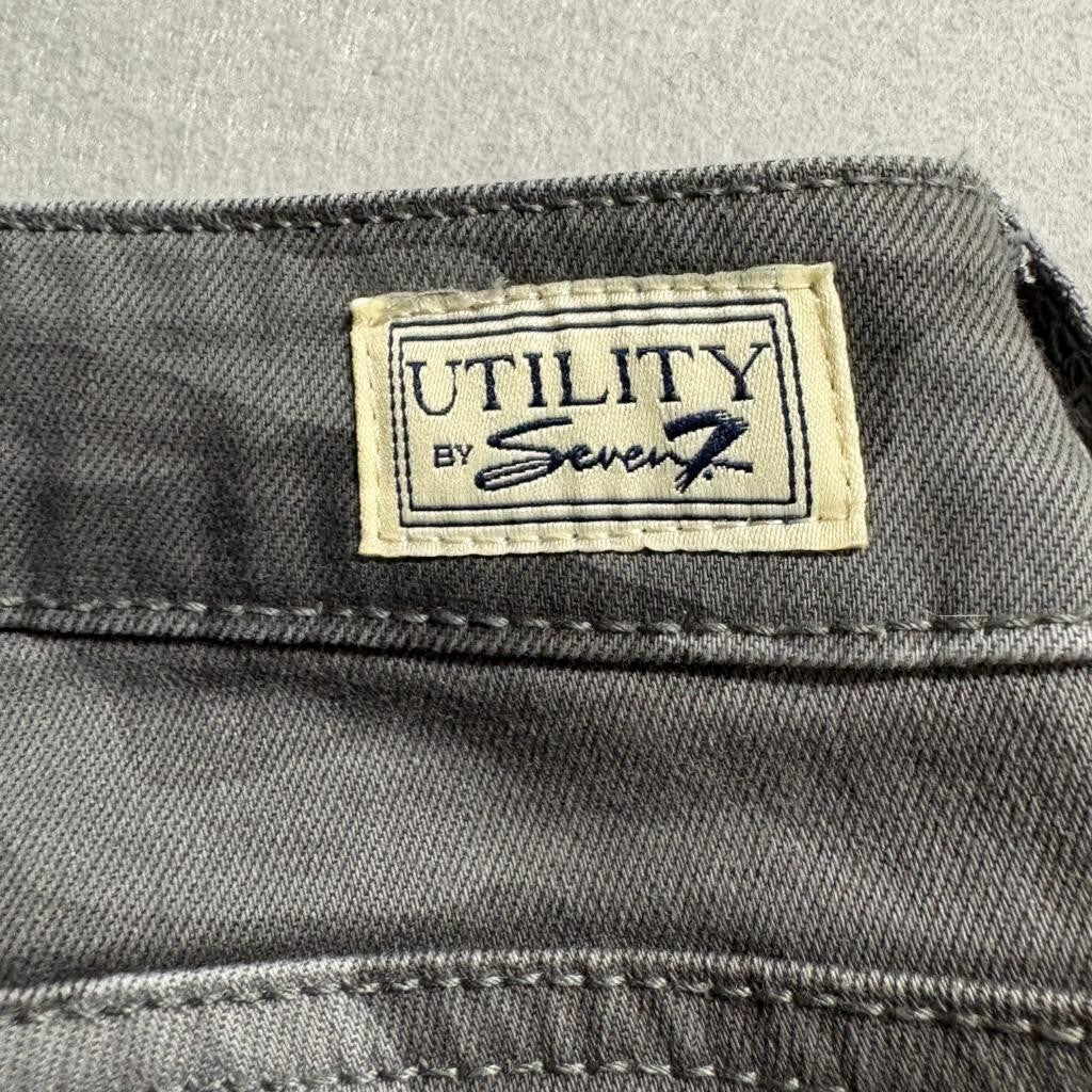 Seven7 Utility Ankle Skinny Jeans Womens 12 Camo Gray Stretch Denim Pants
