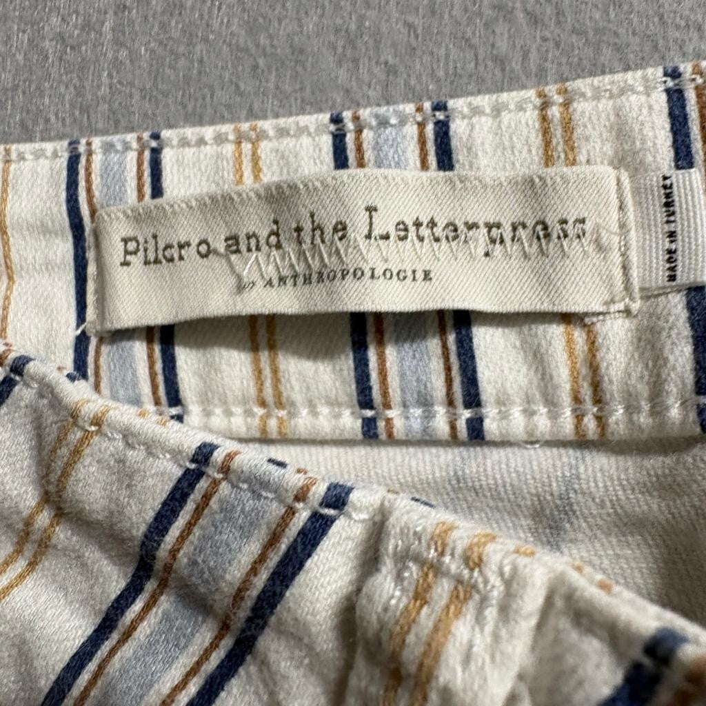 Pilcro and the Letterpress Anthropologie Striped High Rise Bootcut Jeans Size 27