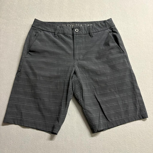 Hang Ten Mens Hybrid Shorts Size 32 Gray Striped Boardshorts Walk Shorts
