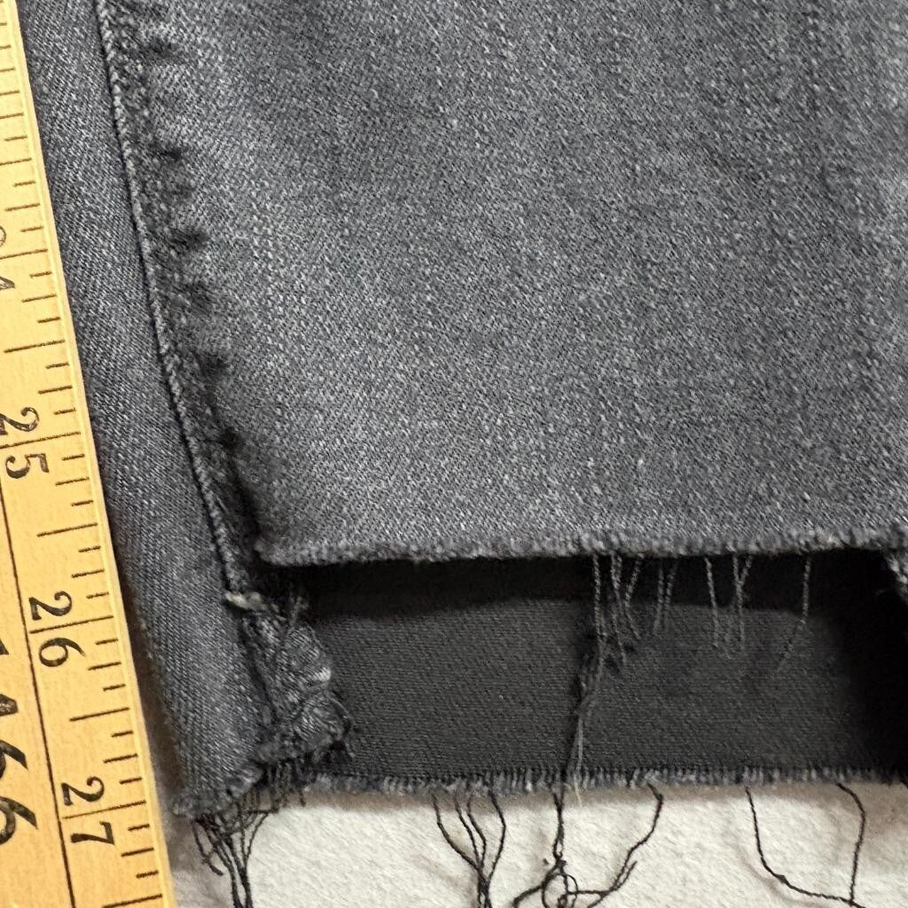Hidden Jeans Womens 27 Black Distressed Knee Skinny High Rise Raw Hem Stretch