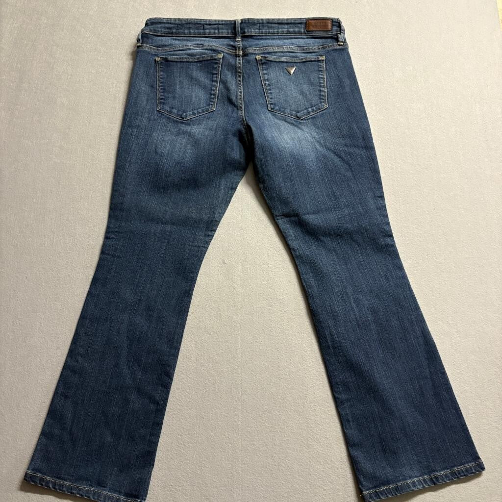 Guess Boot Low Jeans Womens 32 Blue Denim Low Rise Bootcut Stretch
