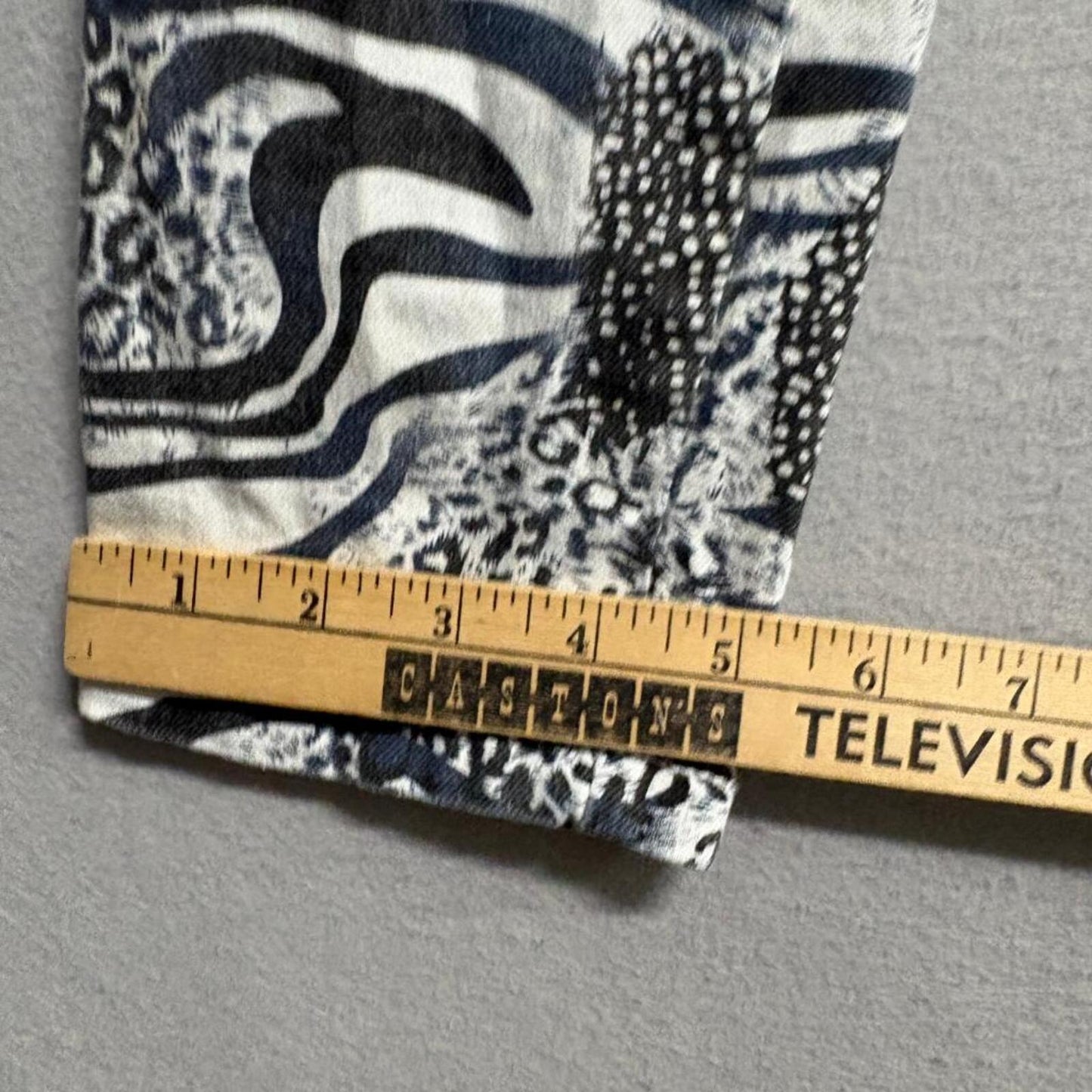 Bour Jeans Womens Size 1 Animal Print Skinny Denim Pants Zebra Leopard Patchwork