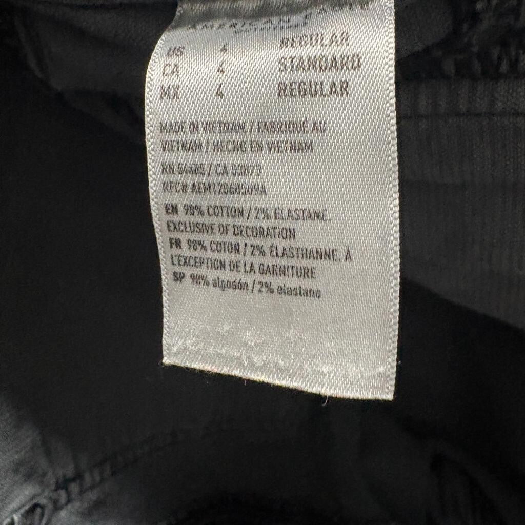 American Eagle Corduroy Pants Womens 4 Gray High Rise Flare Button Fly Stretch
