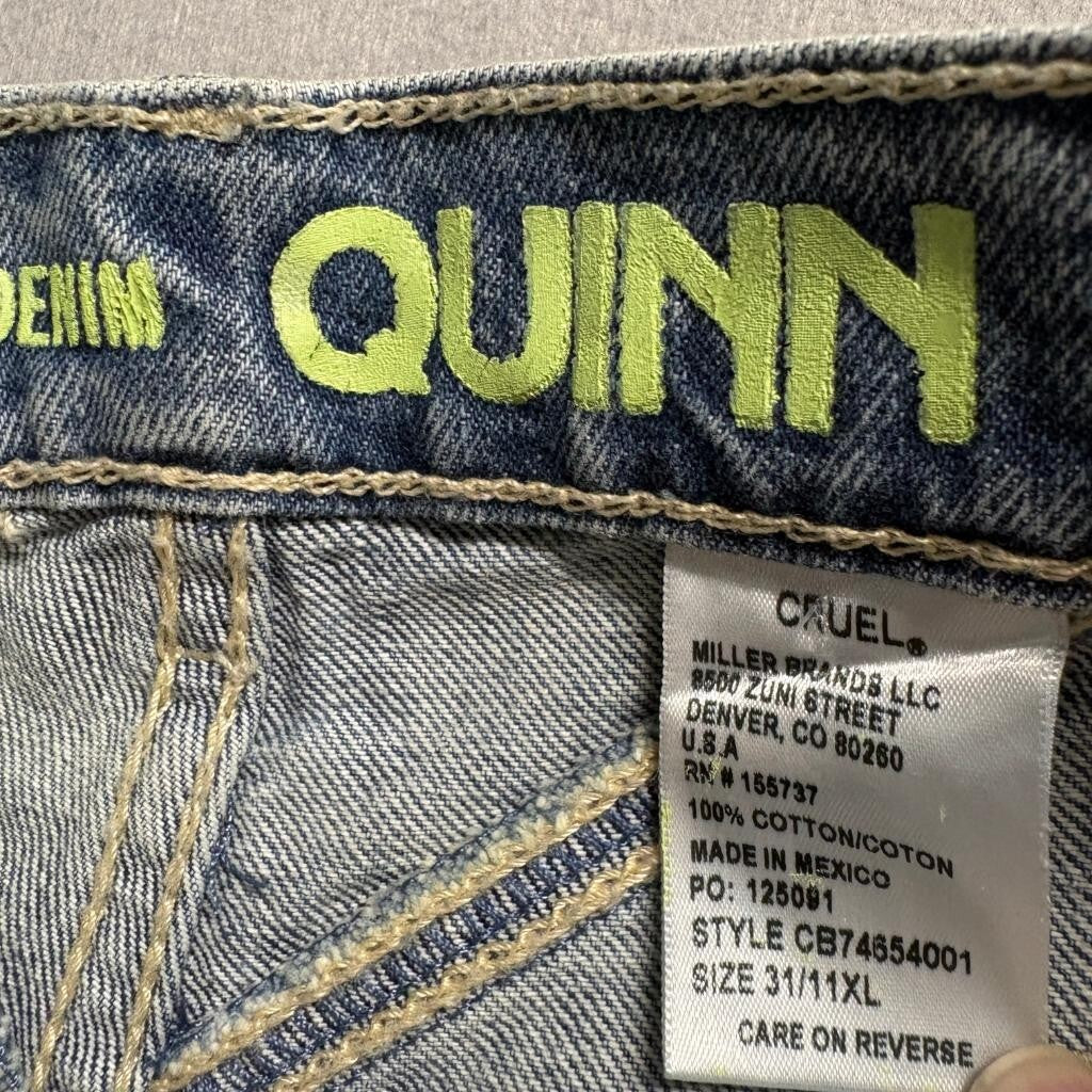 Cruel Denim Quinn Western Jeans Womens 31/11XL Blue High Rise Cuff Straight Leg