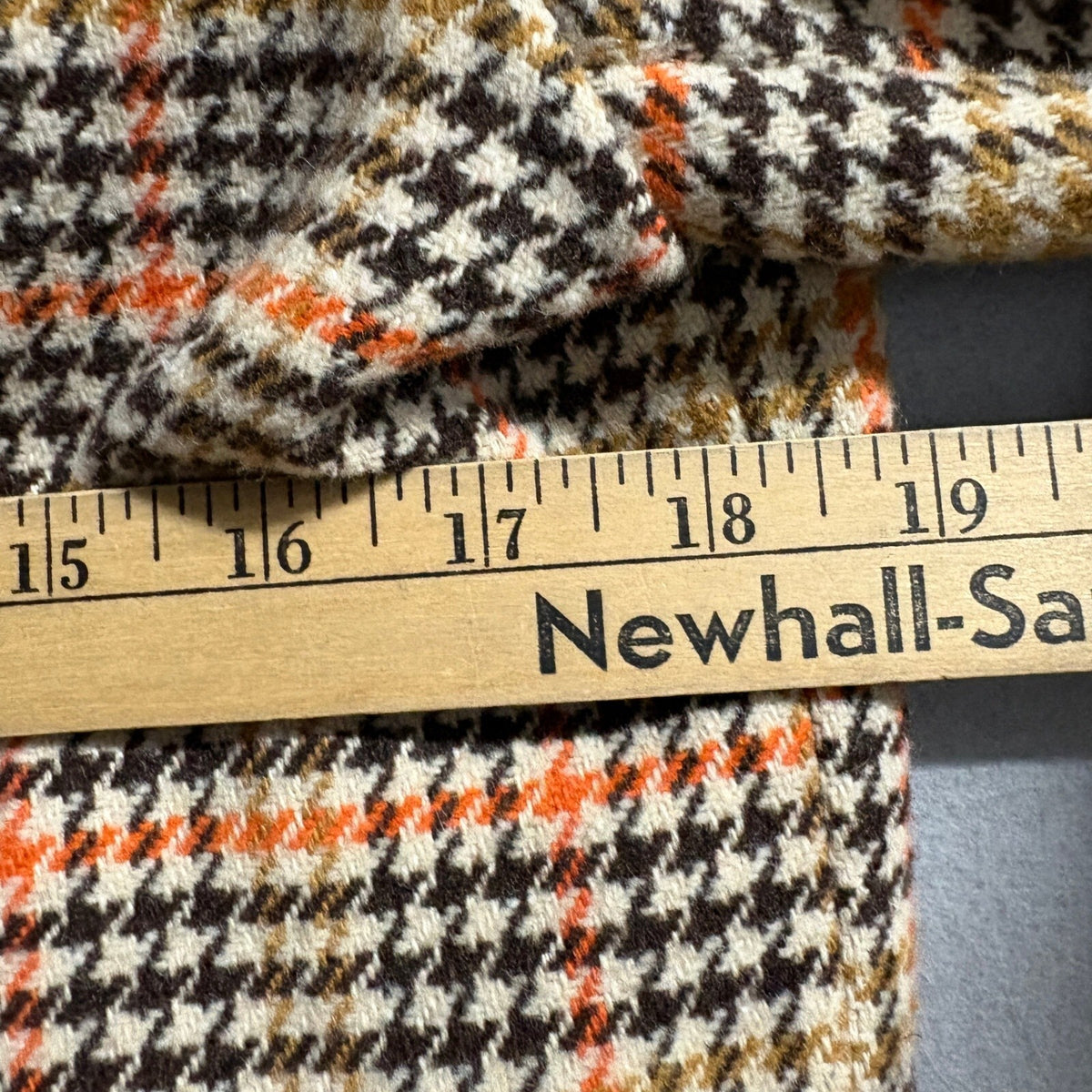 Shein Plaid Blazer Jacket Womens Small Brown Orange Houndstooth Tweed Style Coat