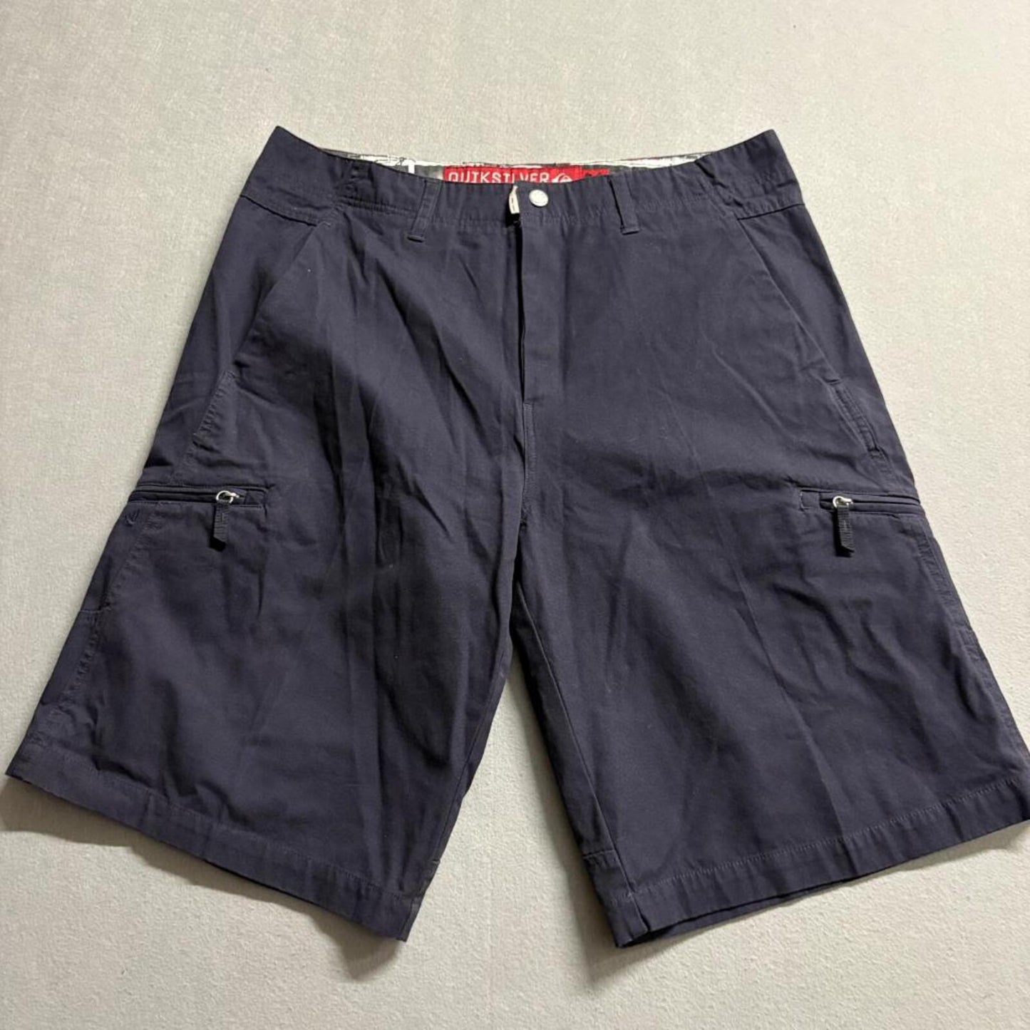 Quiksilver Cargo Shorts Mens 34 Dark Gray Cotton Casual Skate Surf Transit