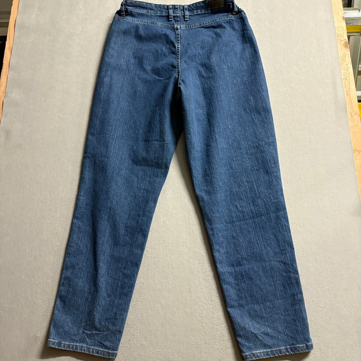 Lee Relaxed Fit Womens Elastic Waist Blue Denim Tapered Jeans Size 18 Long