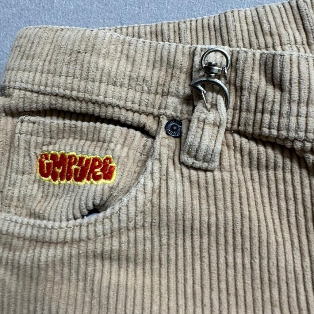 Empyre Relaxed Fit Corduroy Pants Mens 26x24 Beige Tan Skate Y2K Baggy
