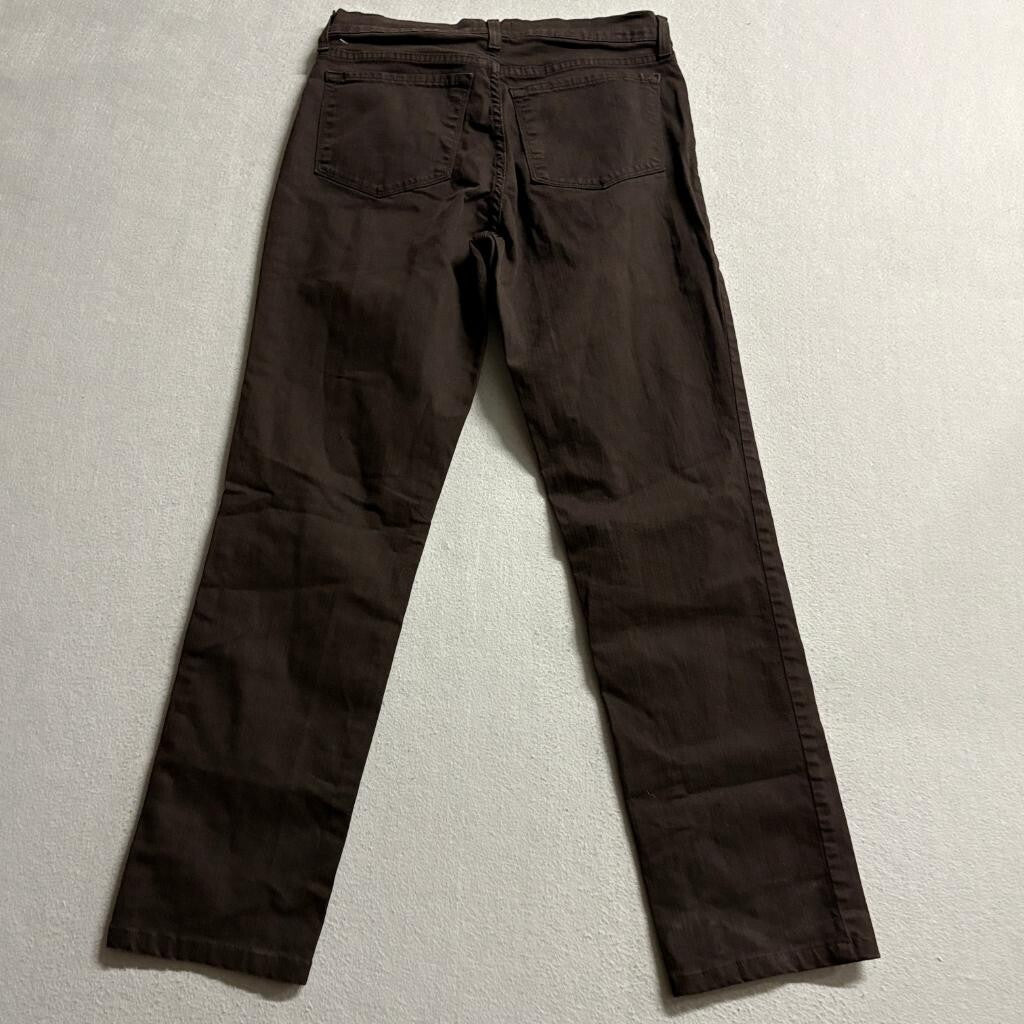 NYDJ Lift Tuck Straight Leg Jeans Womens Size 4 Brown Cotton Blend Made in USA