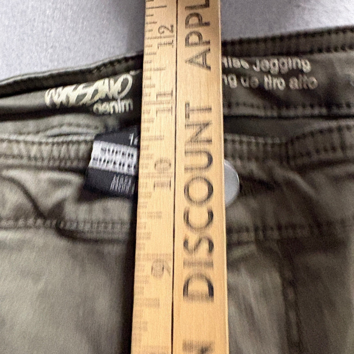 Mossimo Denim High Rise Jegging Cargo Pants Womens 14/32 Olive Green Stretch