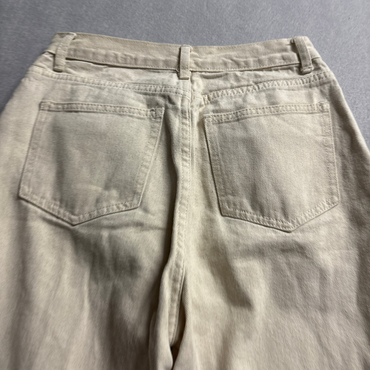 Cider Womens Wide Leg Jeans Beige Tan Denim High Rise Size XS 24 Inseam 23.5